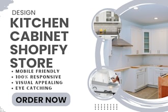 create highly responsive kitchen cabinet cupboard furniture shopify store