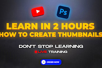 teach you how to make youtube thumbnail design in an 2 hour