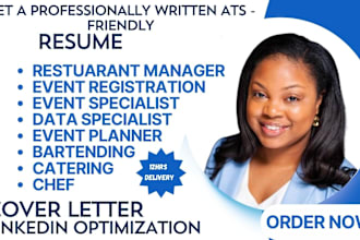 write event planner, event specialist, event registration data specialist resume