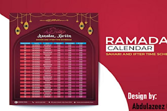 design ramadan calendar, islamic calendar, or timetable