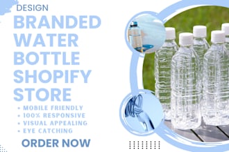 design branded water bottles juice label energy drink beverage shopify store