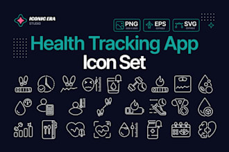 create flat medical icons for healthcare app and website