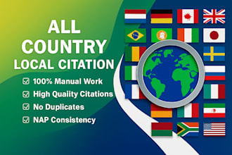 do 300 all country local citations USA, canada, UK, australian, germany, india