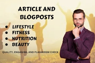 write lifestyle and fitness articles and beauty and nutrition SEO blog posts
