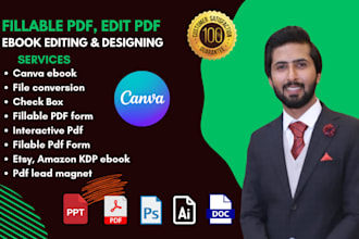 create fillable PDF form, editable pdf, interactive ebook, planner