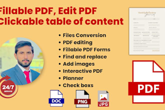 create fillable PDF form, editable pdf, interactive ebook, planner