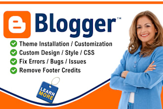 design, customize blogspot website or blogger template theme