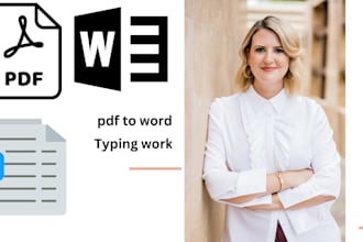 convert pdf to word, pdf and typing task