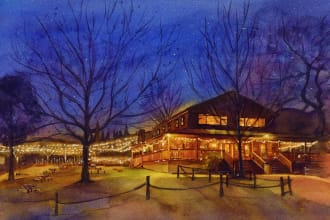 draw watercolor illustration art for you