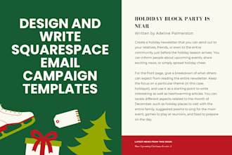 design and write squarespace email campaign templates