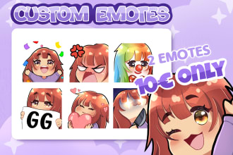 create chibi cute emote or badge for twitch, discord