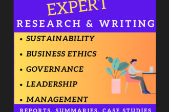 write sustainability, ethics, governance, leadership reports