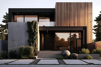 design modern house exterior and interior renders