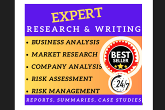 assist in business analysis, market research, risk assessment and management