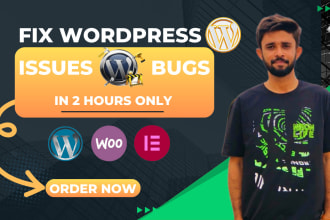 fix wordpress issues, error, bug, create and fix elementor pro wordpress website