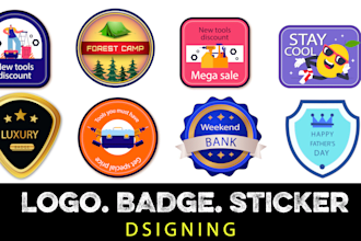 design clean badge, patch, round sticker, label,logo design