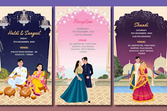 design custom theme indian wedding invite and birthday invite ecards