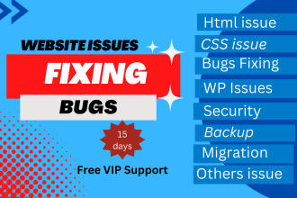 fix html css, wordpress website issues, errors, bugs problems