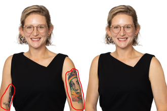 tattoo removal, skin retouching, and headshot editing