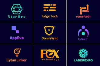design modern minimalist tech startup crypto coin security app technology logo