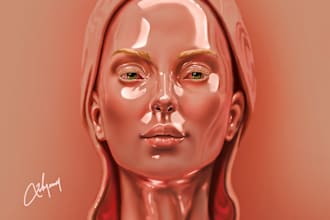 draw custom digital portrait art for clothing merch gifts or branding