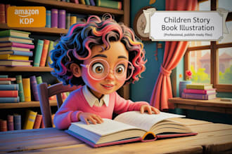 design children story book illustration and children story book illustration KDP