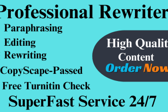 manually paraphrase, rewrite, proofread and edit content