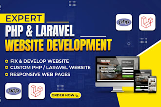 build a single page website in PHP laravel