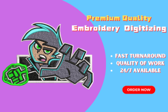 do professional embroidery digitizing for dst, pes, emb