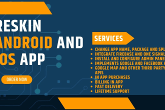 reskin, rebrand, customize codecanyon android and ios app