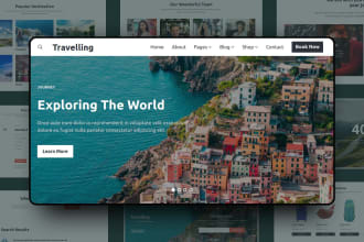 design tour, travel, agency, booking website or landing page