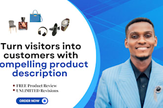 write shopify and amazon product descriptions for your ecommerce store