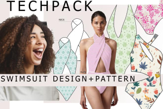 design swim suit with floral prints for your brand
