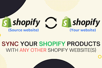 sync your shopify website with another shopify website data