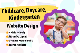 build stunning kindergarten, preschool, childcare, and daycare websites