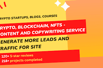 be your SEO content writer and copywriter in the crypto and tech niche