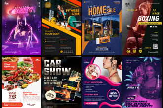 do motocross flyer, car flyer, auto flyer, boxing flyer, mma flyer, ufc flyer