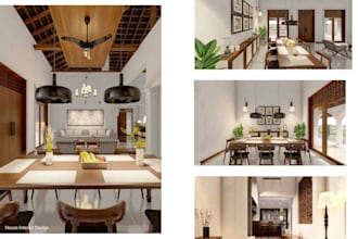 do realistic 3d modeling and rendering of interior