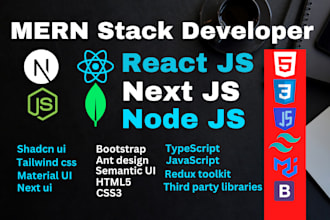 build modern full stack apps using react next js tailwind CSS shadcn UI and mui