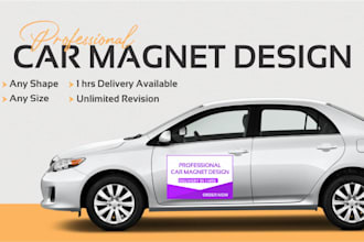 design professional amazing car, truck, or van door magnet signs in 2hr