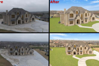 edit real estate photo editing and grass replacement