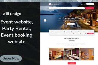 build event website, party rental, event booking website with reservations