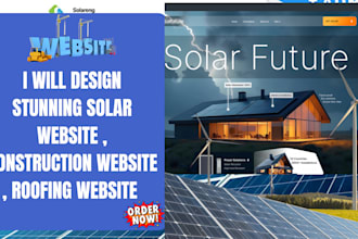 design solar website , roofing , construction, hvac website, solar website