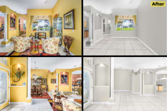 retouching and decluttering real estate photos fast turnaround