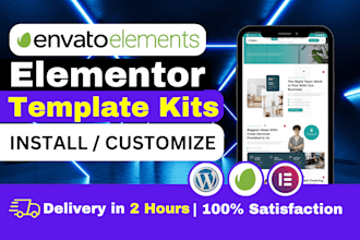 install, import, and customize envato elementor template kits
