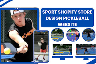 design sportwear shopify store athleisure pickleball  sport equipment website va