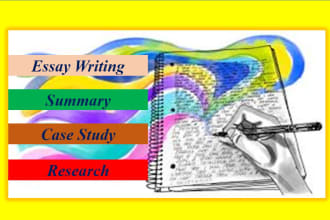 do creative essay writing, case study, history and article writing
