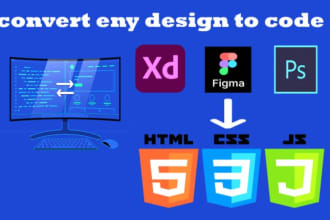 convert figma to html css psd to html landing page