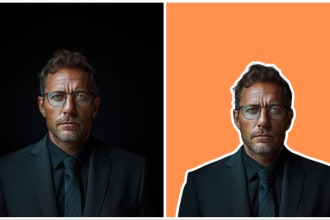 remove background and add white outline or white border with retouch