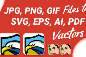 convert jpg, png, GIF files to PDF, svg, eps vectors
